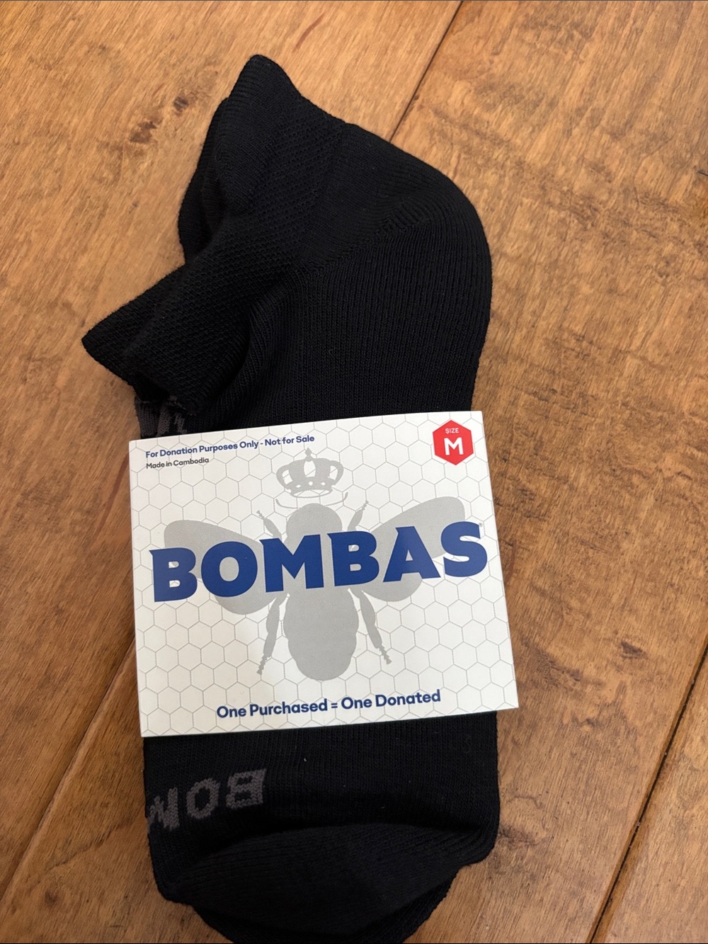 Bombas Ankle Socks - Black Sz M NWT